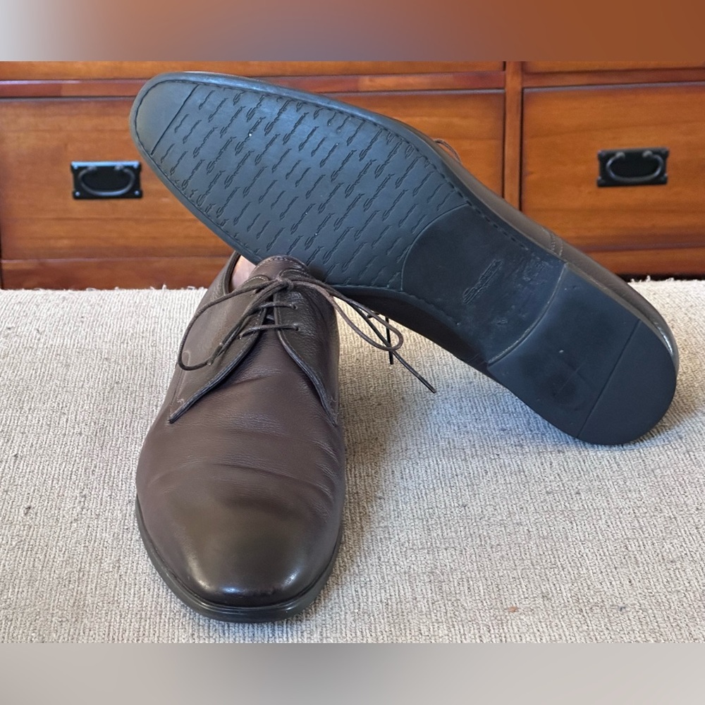 Santoni Plain Toe Brown Leather Men’s Oxford Dress Shoes Size 13 D - Picture 6 of 14